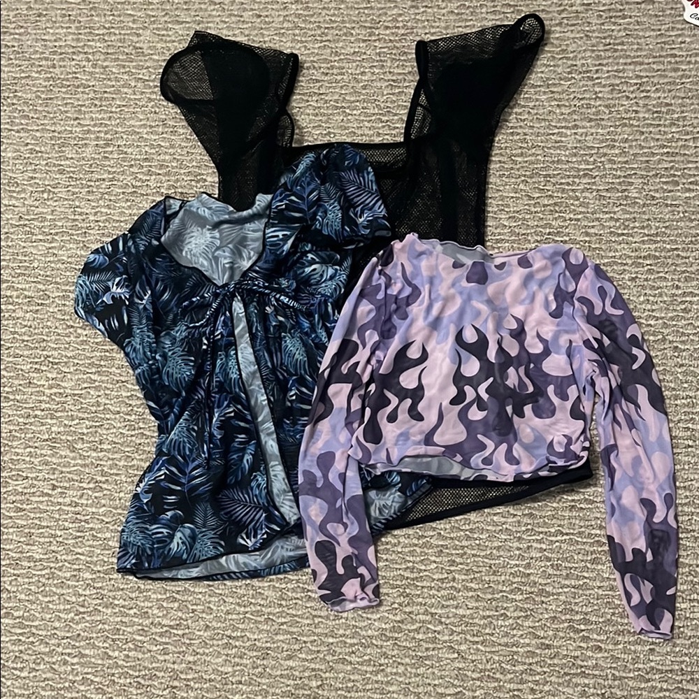 Stylish Women's Blue, purple and black coverup set